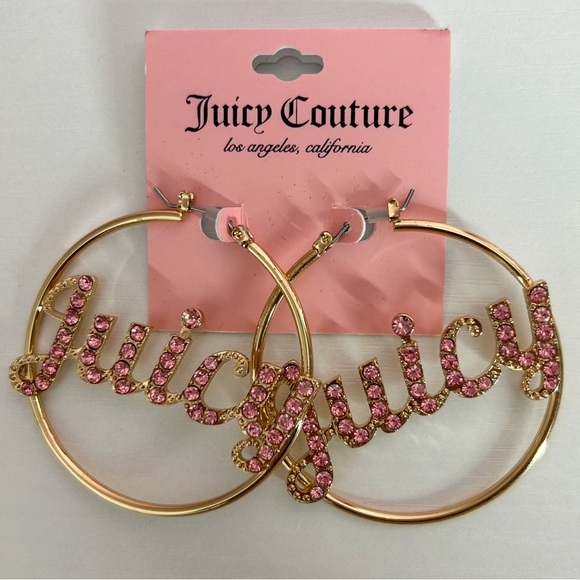 Juicy Couture Jewelry - Juicy Couture Hoop Earring Pink and Gold.